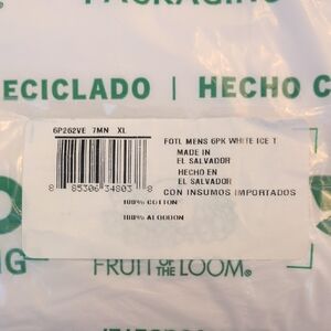 Fruit of the Loom White Cotton T-Shirt, V Neck